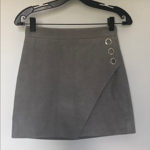 Brand new Michelle Mason grey suede miniskirt